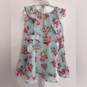 Janie and Jack Blue Floral Ruffle Dress